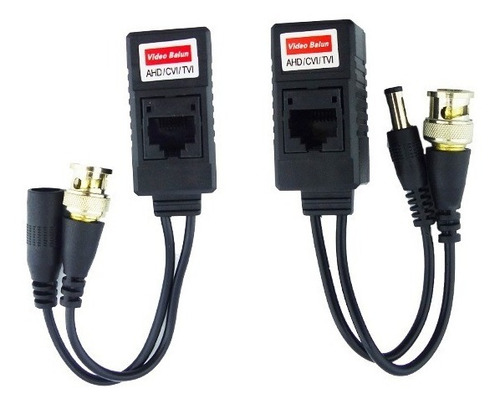 Imagen 1 de 2 de Balun Rj45 A Bnc Para Camaras Hd Seguridad Cctv