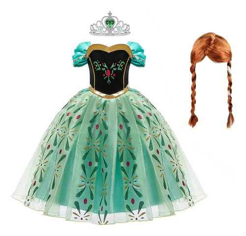 Vestido De Disfraz De Princesa Anna Para Niñas