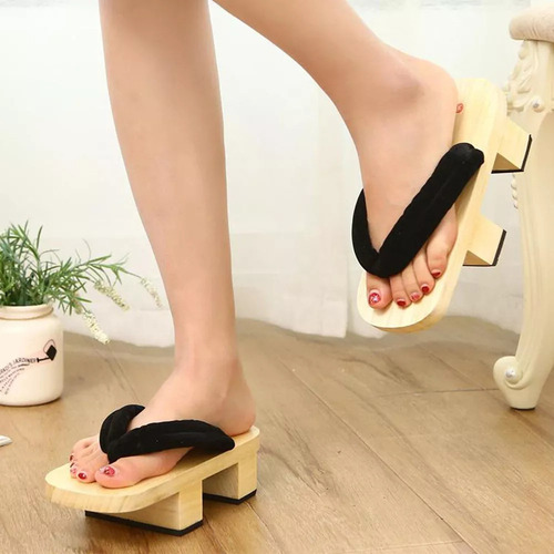 Zuecos Japoneses De Madera For El Hogar, Zapatos Y Zapatill