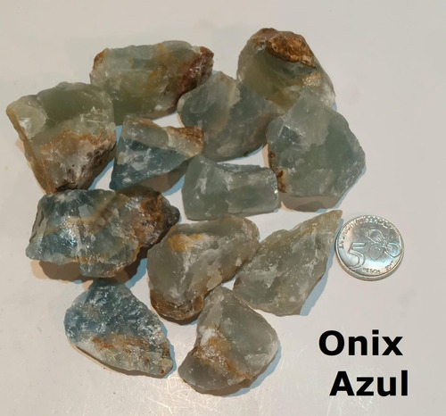Ónix Azul En Bruto X 100 Gramos, Piedra Natural Energética