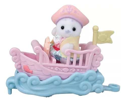 Sylvanian Families 80 Bebé Foca Y Ratón Con Barco Y Delfín