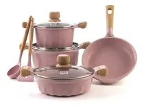Comprar Set D Olla 9 Pza Roca Volcánica Mgc Antiadherente Ecológicas