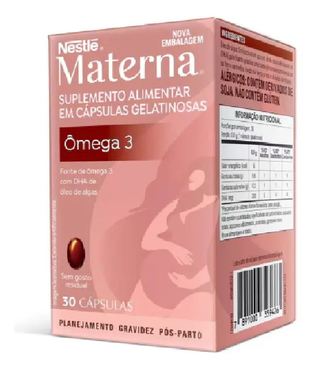 Suplemento Alimentar Materna Ômega Dha 30 Cáps Gelatinosas
