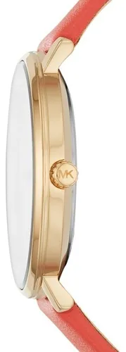 Reloj Michael Kors Pyper Gold para mujer MK2892/0tn, correa de color rojo, color de fondo blanco