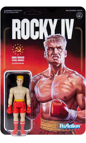 Super 7 Figura Reaction Rocky Ivan Drago Beat Up 10 Cm