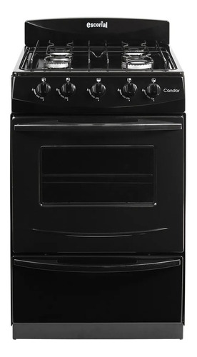 Cocina Escorial Candor Black 51 Cm Color Negro Gas Envasado