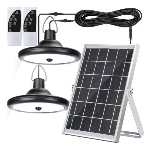 Ip65 Lampara Techo Solar Doble Cabeza Sensor Movimiento Pie