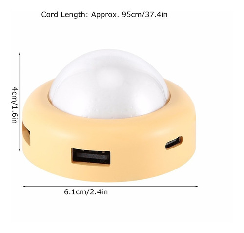 Imagen 3 de 6 de Usb Hub Splitter Adaptador 4 Puertos Multi-función Led Luz T