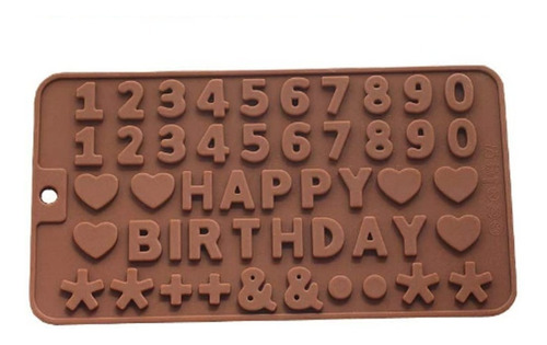 Molde Silicona Bombones Con Letras Happy Birthday Y Numeros