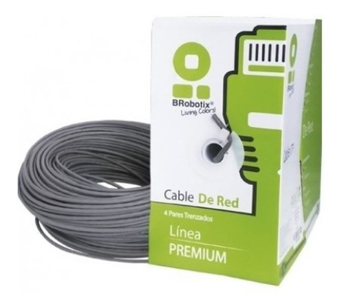 Bobina Cable De Red Brobotix 062435 305m Cat6 Cca Gris /vc