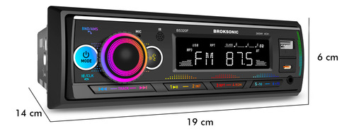 Autoestereo Con Bocinas 6.5 Bluetooth Bs-320f By Broksonic