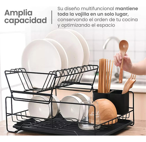 Escurridor Secaplatos Metal 2 Pisos Vajilla Escurridor Metalico Raitot