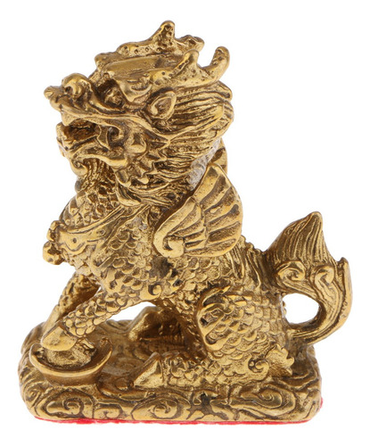 A Feng Shui Brass Chi Lin/qilin Kylin Dragon Horses Kirin