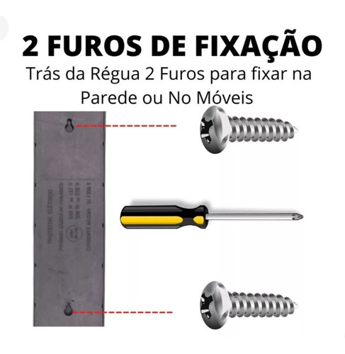 Filtro De Linha Extensão De Tomadas Régua Eletrica 4 Tomadas Fiolux