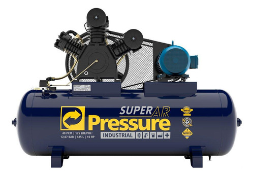 Compressor Pressure Super Ar 40 425 Lts 175 Lbs 10 Cv Trif