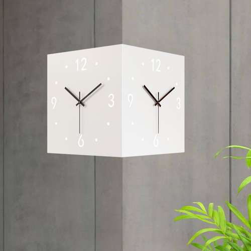Reloj De Esquina De Doble Cara, Reloj Digital Cuadrado