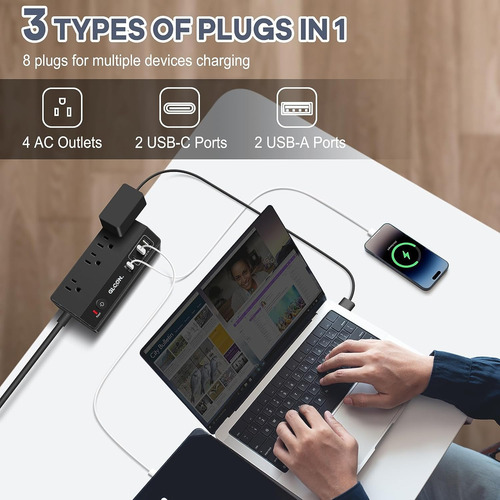 Abrazadera De Computadora Desmontable, 20 W Usb C De Ca...