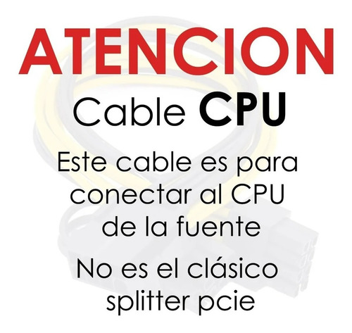 Imagen 4 de 6 de Cable Splitter Cpu 8 Pin A 2x 8 (6+2) Pcie Mineria Altanet