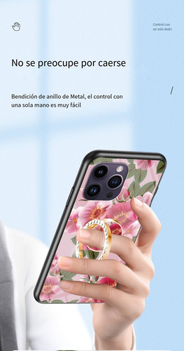 Funda De Silicona Para Huawei Serie Y7: Anillo, Silicona Líquida, Flor, A Prueba De Golpes