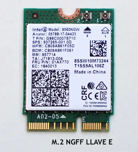 Intel Wireless Ac 9560ngw Ngff Dual Band 1.73gbps Bluetooth | Cuotas ...