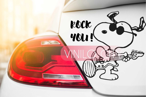 Sticker Calcomania Para Coche Snoopy Rock You