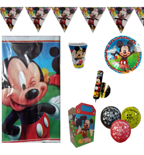 Mickey Mous Artículo Para Fiesta Decorar Cumpleaños 50 Niños