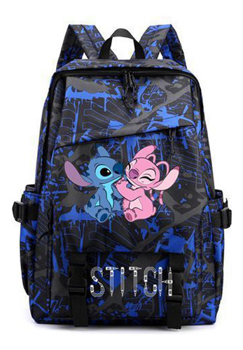 Mochila Con Estampado Lilo & Stitch, Lonchera Y Estuches Par