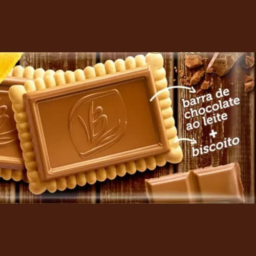 Biscoito Chocolate Choco Biscuit Bauducco 80g Kit 10 Bolacha