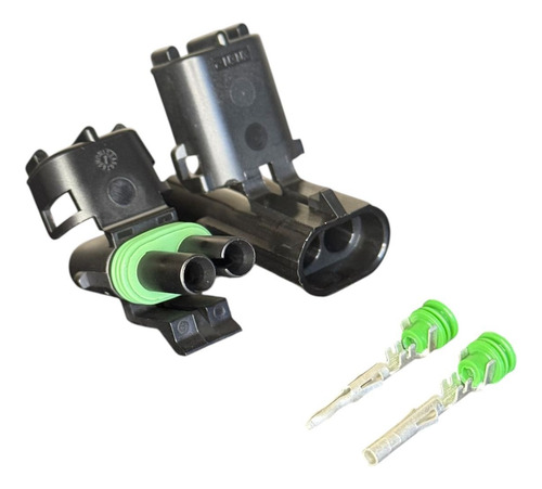 Conector Delphi 2 Vias Selado Série 2.5 10 Pares Automotivo Preto