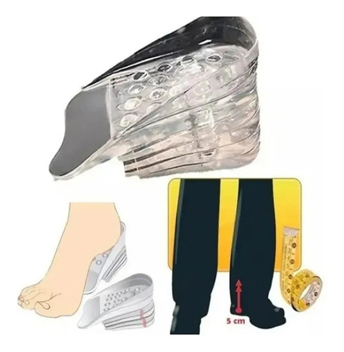 Imagen 2 de 3 de Plantillas Aumenta Estatura Altura Talonera Ajustable Unisex