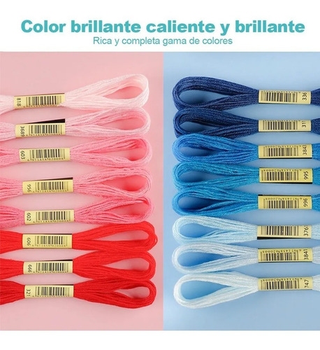 Imagen 6 de 7 de Hilo Para Bordar, 100 Madejas Colores Surtidos 100 Pza