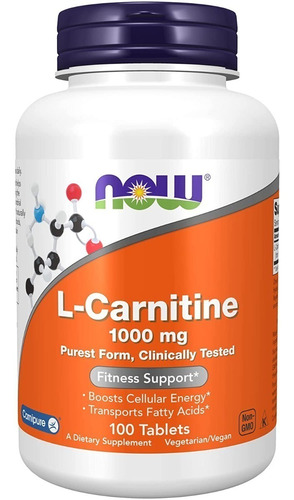 Now Foods | L-carnitine | 1000mg | 100 Tablets