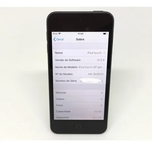 Apple iPod Touch 6 Geração 32gb A1574 Mkj02bz Cinza Espacial Apple iPod Touch 6 Geração 32gb A1574 Mkj02bz Cinza Espacial
