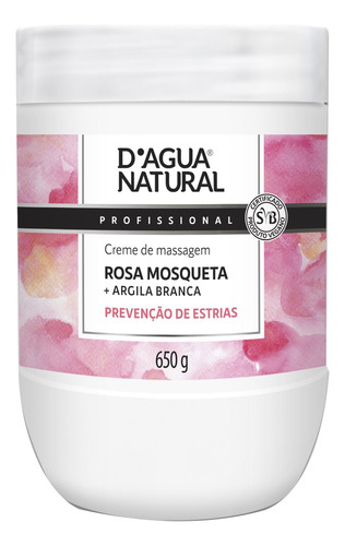 Creme Massagem Gestante Rosa Mosqueta 650g Dágua Natural