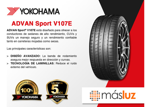 Par Llantas Advan Sport V107e Yokohama 295/25zr21 96y