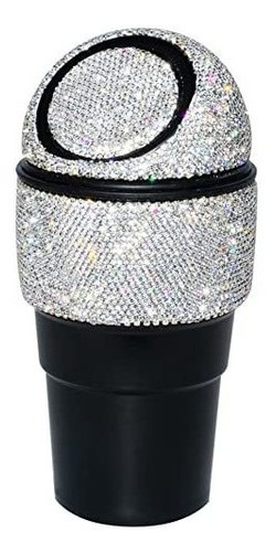 Aphbrada Bling Rhinestone - Papelera De Cristal Para Coche .