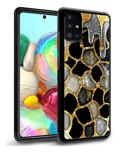 Funda Para Samsung Galaxy A71 5g - Negra/dorada