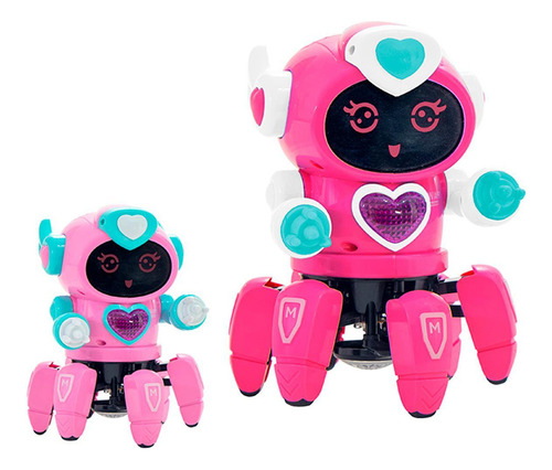 Brinquedo Robô Lady Com Face Digital 7 Luzes E Som Cor Sortido
