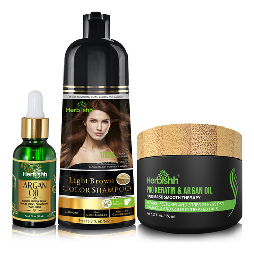 Champú Color Herbal After Con Tinte 500ml Aceite Argán 30ml