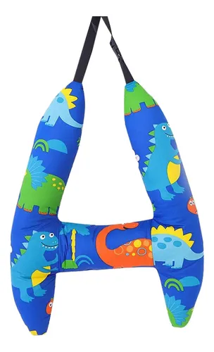 Car Back Seat Travel Pillow Cushion Soft For Blue Dinosaur