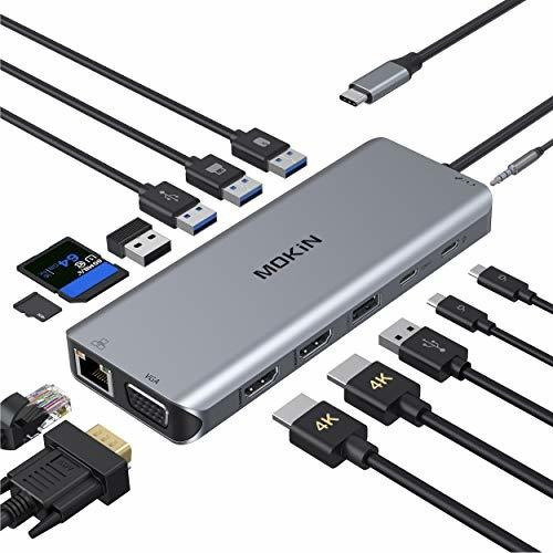 Docking Station Doble Monitor 14 En 1 Usb-c  Multipuerto