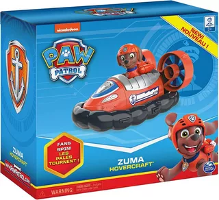 Muñeco Con Vehículo Zuma Hovercraft Paw Patrol Color Naranja