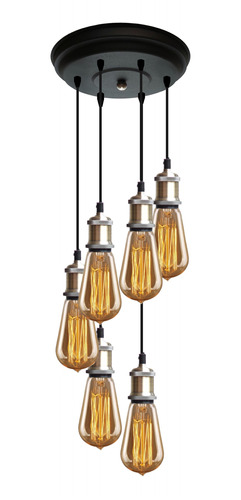 Portalamparas Vintage E27 Colgante Jersey 6 Luces Redondo