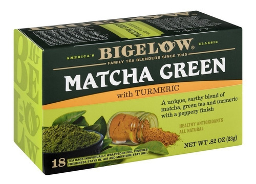 Té Verde Con Cúrcuma Bigelow Matcha Green W/ Turmeric 18 Pzs