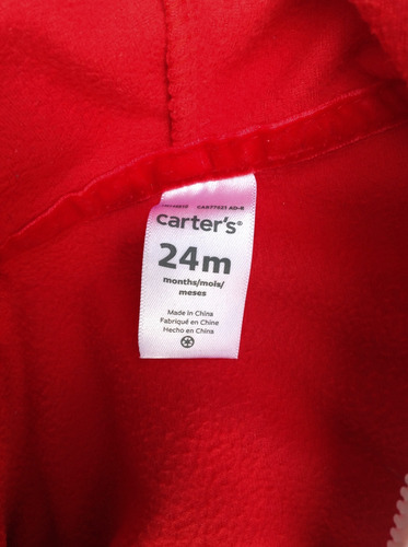 Mameluco Con Capucha Santa Claus Niño 24m Carter's Navidad (Usado)