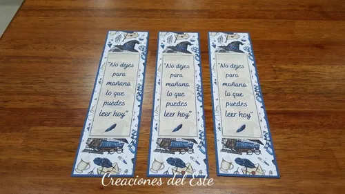 Marcalibros Personalizados Con Frases X 5 Unidades