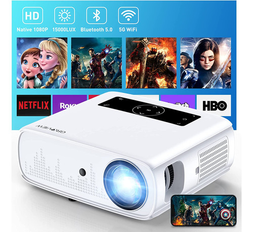 Proyector Groview 15000lux, 1080p, Wifi, Bluetooth 5.0, 4k