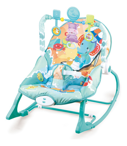 Cadeirinha De Balanço Repouseira Musical 18kg Baby Style Cor Verde Ocean Friends