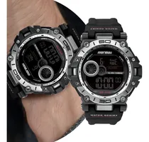 Comprar Relógio Masculino Digital Esportivo De Pulso Com Pulseira De Silicone À Prova D' Água Preto E Prata Ultra Resistente Com Cronômetro, Alarme, Calendário E Iluminação Noturna - Mormaii Pro Mo14073acu002F8p