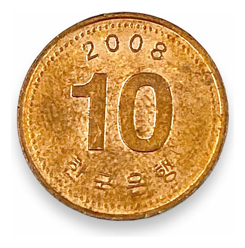Moneda De Corea Del Sur De 10 Won Continente Asiatico (Usado)